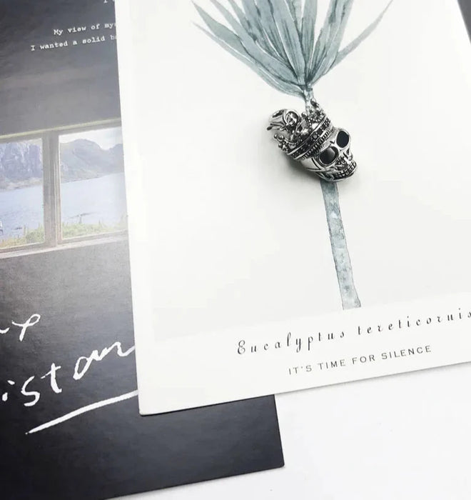 925 Sterling Silver Rock'N'Roll Skull King Necklace Charm For Men And Women