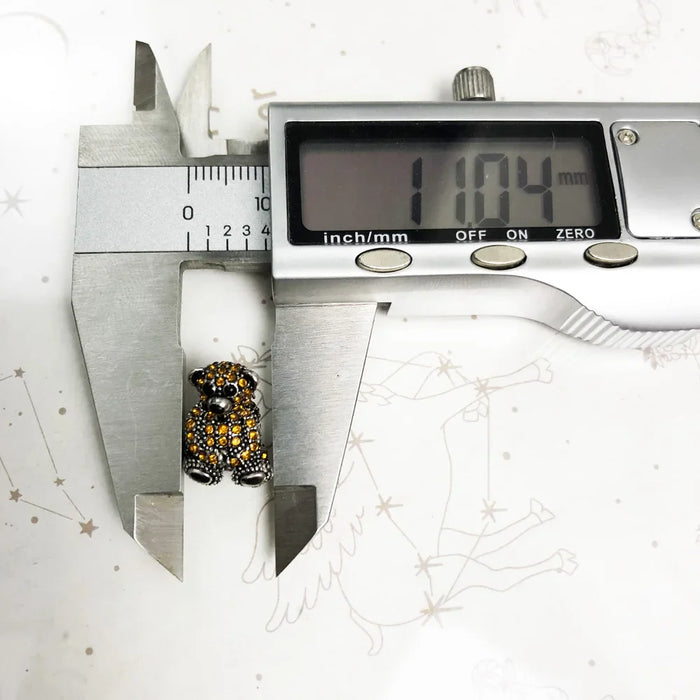 925 Sterling Silver Brown Teddy Bear Bead Charm Cute Gift For Women & Men