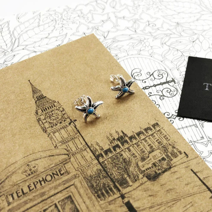925 Sterling Silver Starfish Studs Chic Gift For Women