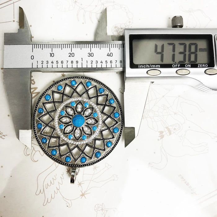 925 Sterling Silver Blue Turquoise Stone Pendant Fashion Jewelry For Women