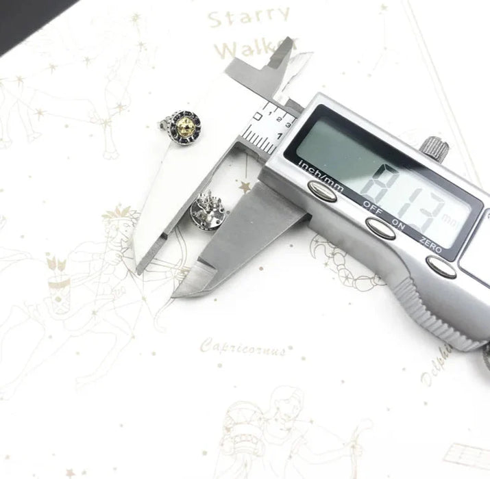 925 Sterling Silver Vintage Cross Ear Studs With Black Stones