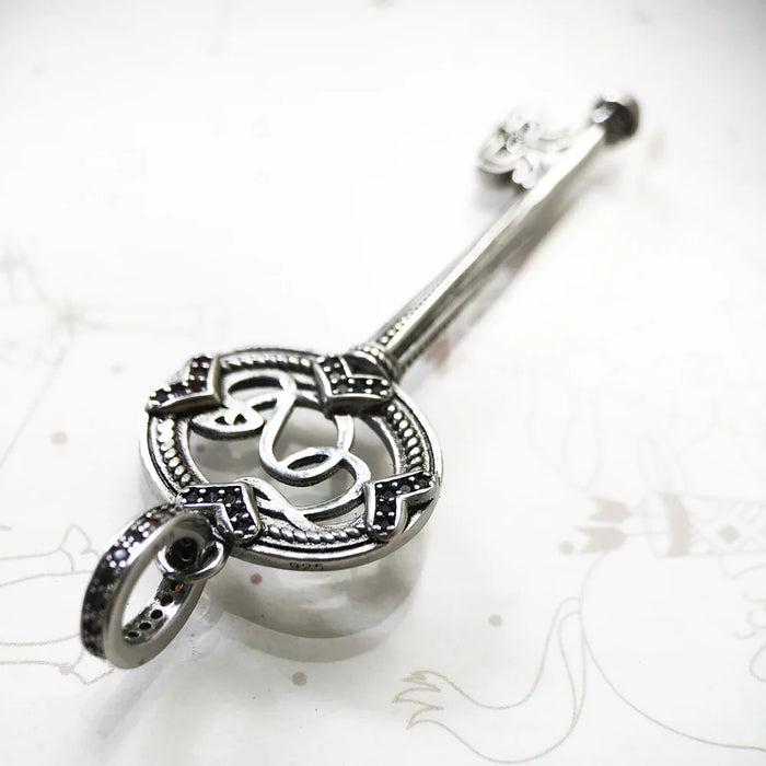 925 Sterling Silver Bohemian Key Pendant Richly Ornamented Fine Jewelry For Women & Men