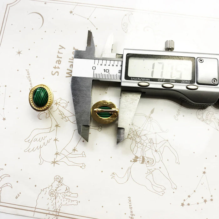 925 Sterling Silver Green Oval Stone Stud Earrings Vintage Style