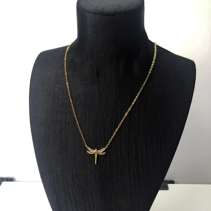 925 Sterling Silver Dragonfly Necklace Playful Jewelry Bohemian