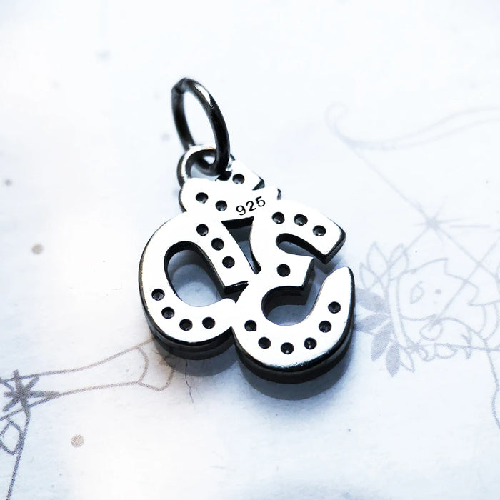 925 Sterling Silver Vintage Om Mani Padme Hum Pendant Yoga Jewelry Gift