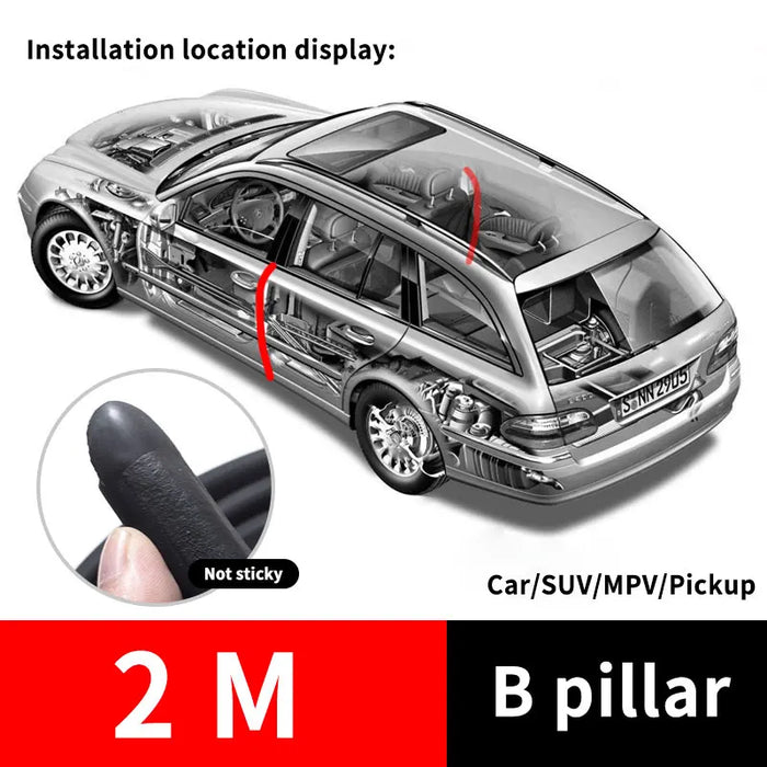 2M Car Door Edge Seal Strip Waterproof & Soundproof