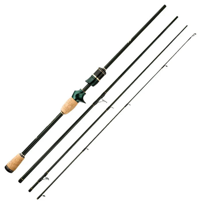 Portable Carbon Spinning Fishing Rod 4 5 Sections 1.8M / 2.1M / 2.4M