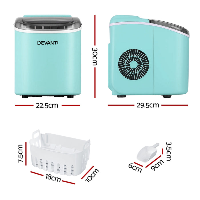 12Kg Ice Maker Machine W/Self Cleaning Green