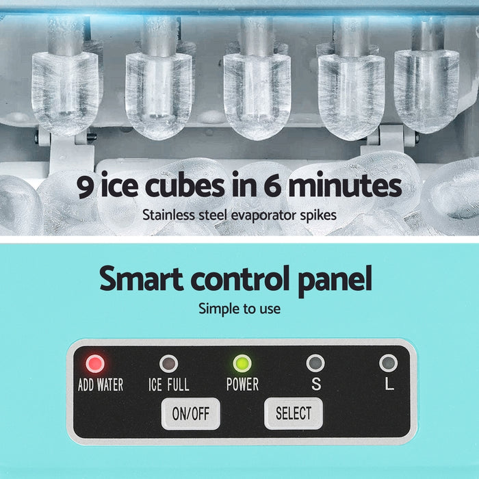 12Kg Ice Maker Machine W/Self Cleaning Green