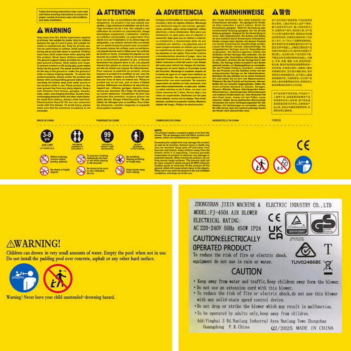 Kids Inflatable Water Slide Splash Pool Park Jumping Castle Bounce 615X322Cm