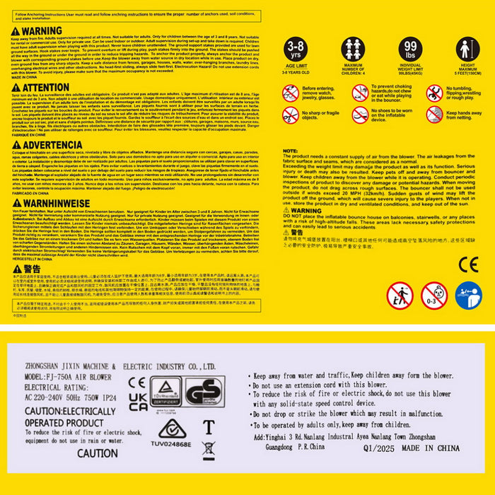 Inflatable Pool Water Slide Cannon Splash Park Toss Game 408X386Cm