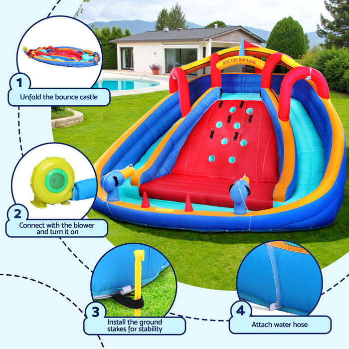 Inflatable Pool Water Slide Cannon Splash Park Toss Game 408X386Cm