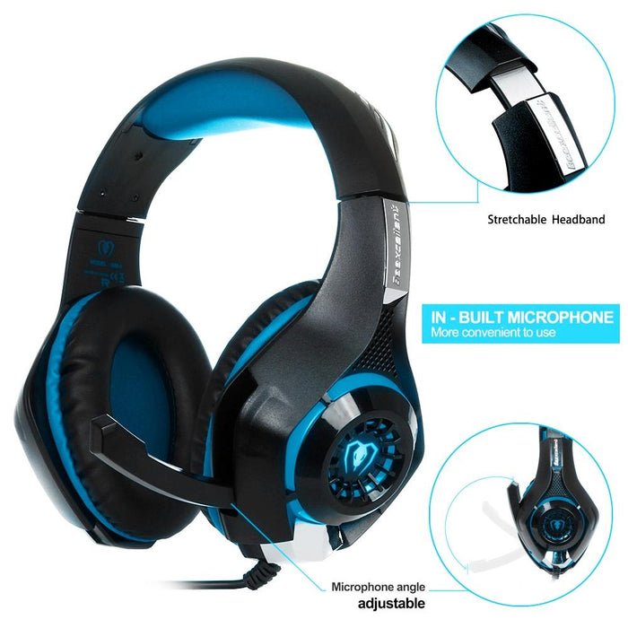 Gm-1 Gaming Headset With Mic & Led Blue