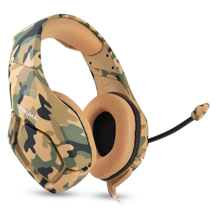 Camouflage Gaming Headset With Noise Canceling Mic