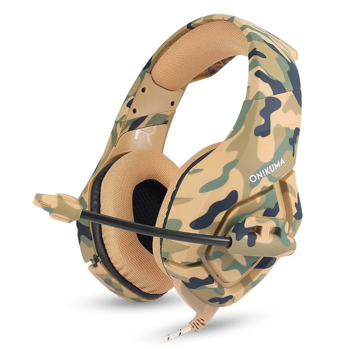 Camouflage Gaming Headset With Noise Canceling Mic