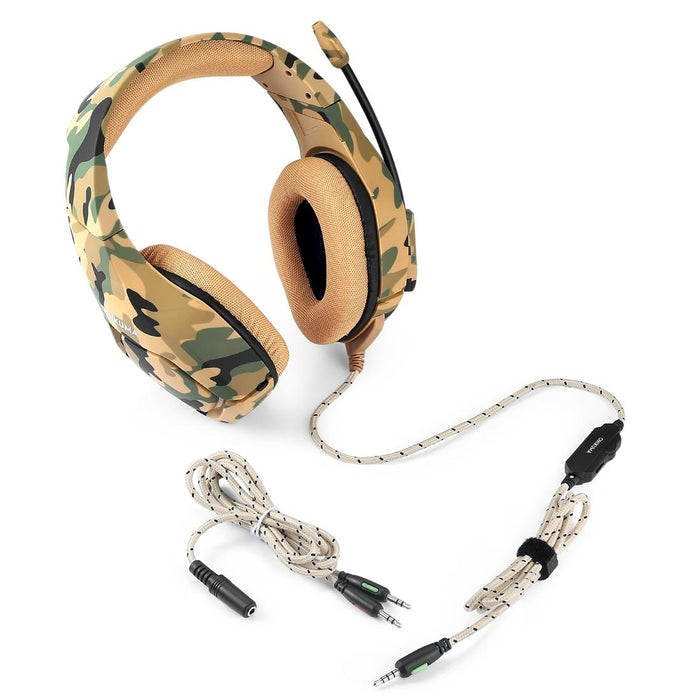 Camouflage Gaming Headset With Noise Canceling Mic
