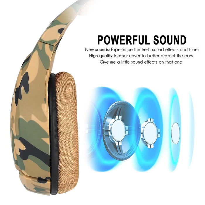 Camouflage Gaming Headset With Noise Canceling Mic