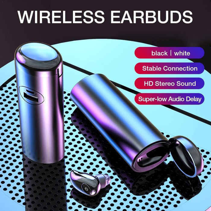 V21 Mini Single Ear Stereo Bluetooth V5.0 Wireless Earphones With Charging Box