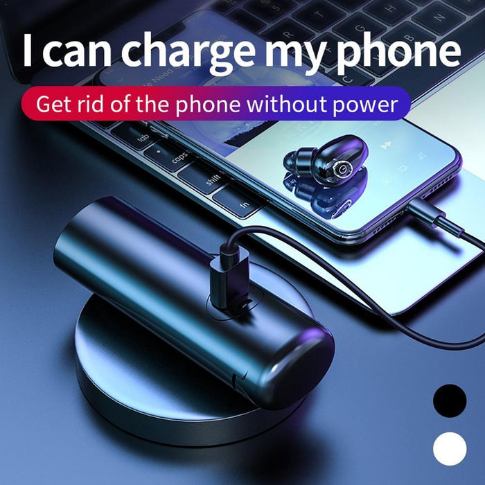 V21 Mini Single Ear Stereo Bluetooth V5.0 Wireless Earphones With Charging Box