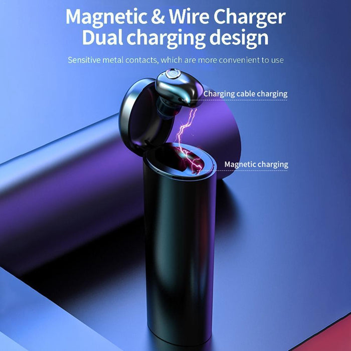 V21 Mini Single Ear Stereo Bluetooth V5.0 Wireless Earphones With Charging Box