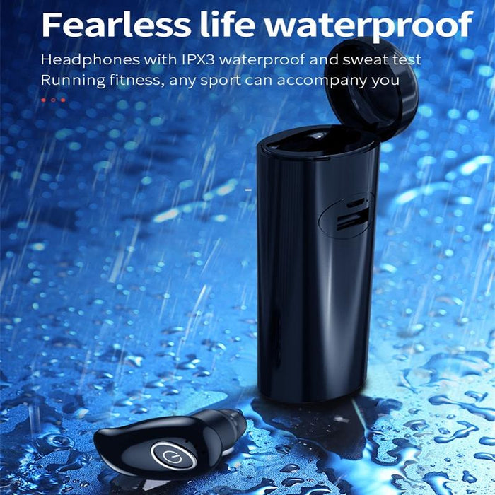 V21 Mini Single Ear Stereo Bluetooth V5.0 Wireless Earphones With Charging Box