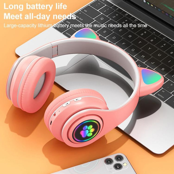 Wireless Led Cat Ear Bluetooth Headset