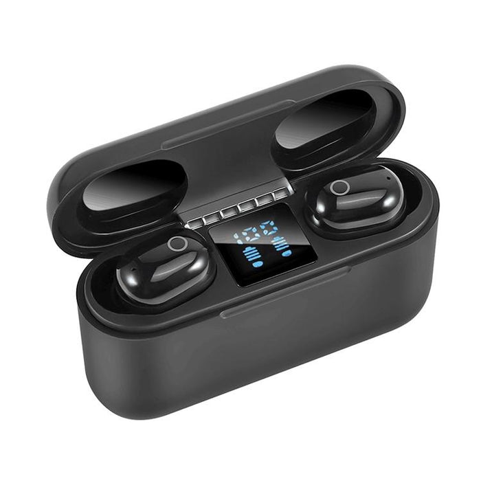 Dt-18 Wireless Two Ear Bluetooth Headset With 2000Mah Charging Cabin & Touch & Intelligent Magnetic Suction Charging