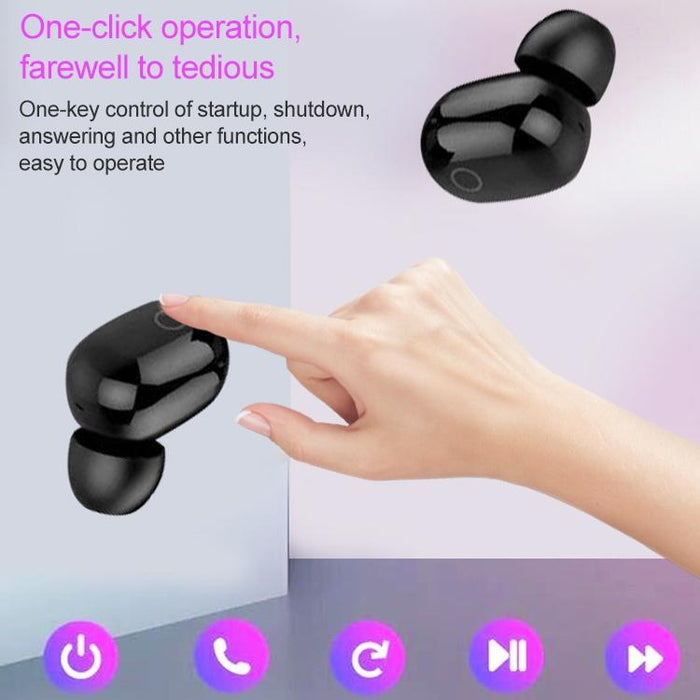 Dt-18 Wireless Two Ear Bluetooth Headset With 2000Mah Charging Cabin & Touch & Intelligent Magnetic Suction Charging