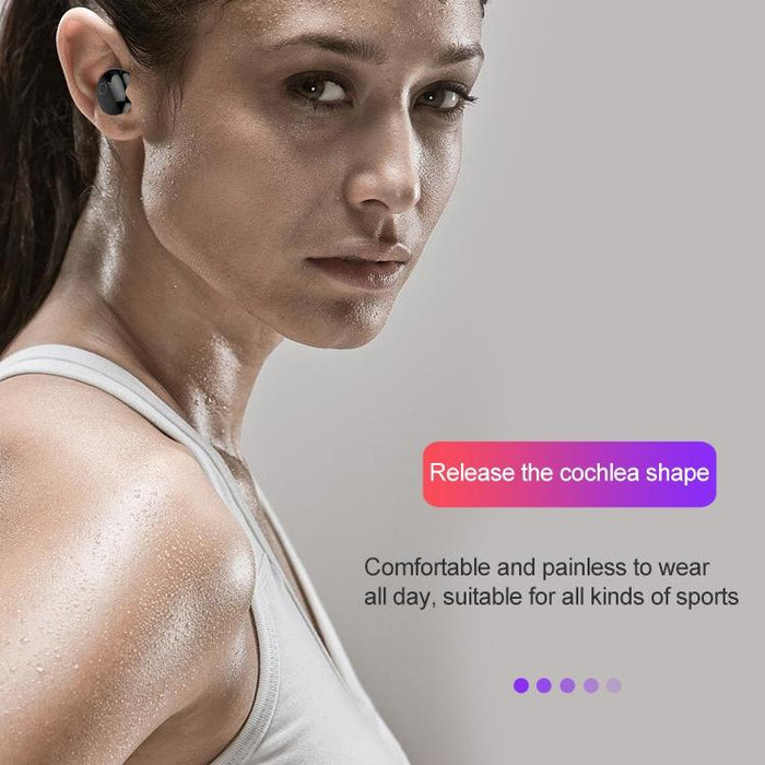 Dt-18 Wireless Two Ear Bluetooth Headset With 2000Mah Charging Cabin & Touch & Intelligent Magnetic Suction Charging