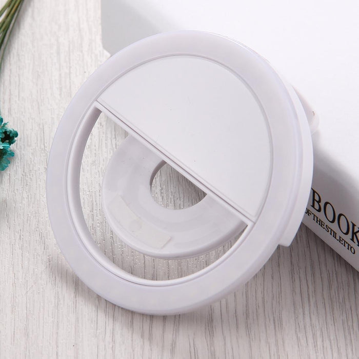 Charging Selfie Beauty Light For Iphone Galaxy Huawei Xiaomi Lg Htc And Other Smart Phones With Adjustable Clip & Usb Cable