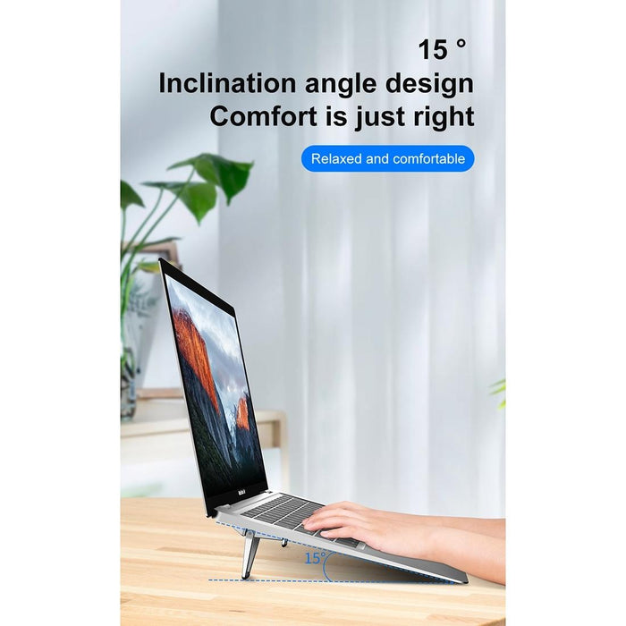 20 Pcs Bj01 Universal Stickable Shield Shape Laptop Foldable Stand Silver