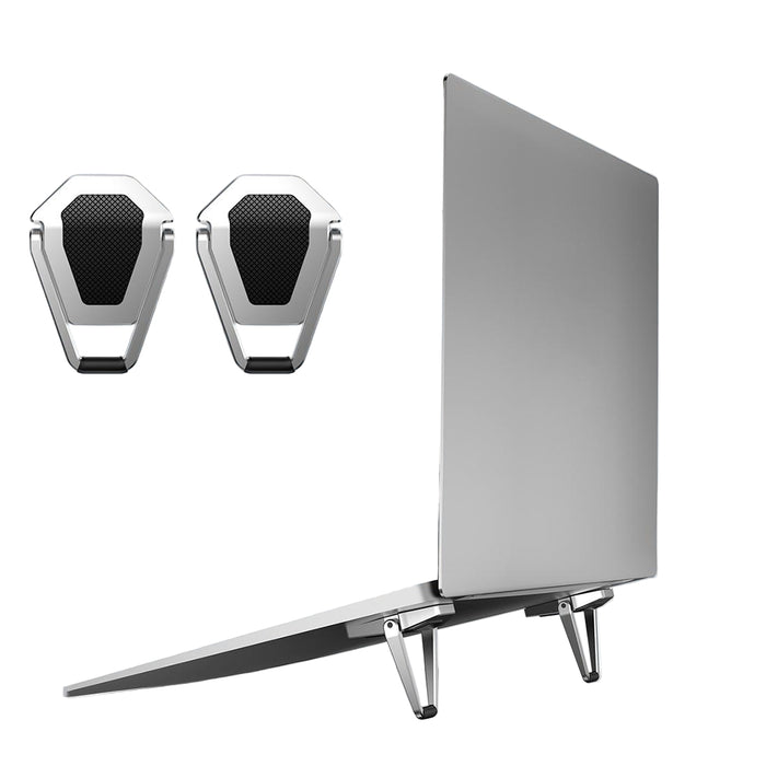 20 Pcs Bj01 Universal Stickable Shield Shape Laptop Foldable Stand Silver
