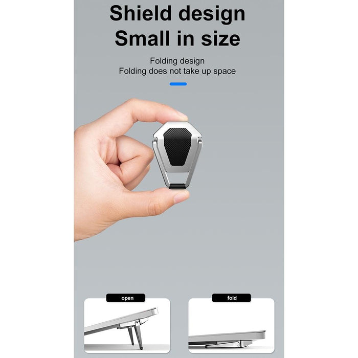 20 Pcs Bj01 Universal Stickable Shield Shape Laptop Foldable Stand Silver
