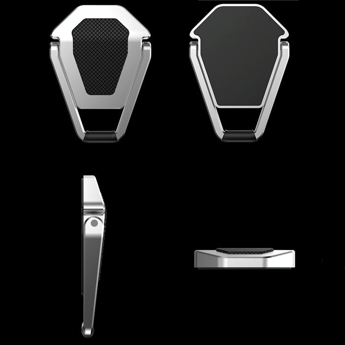 2 Pcs Bj01 Universal Stickable Shield Shape Laptop Foldable Stand Silver