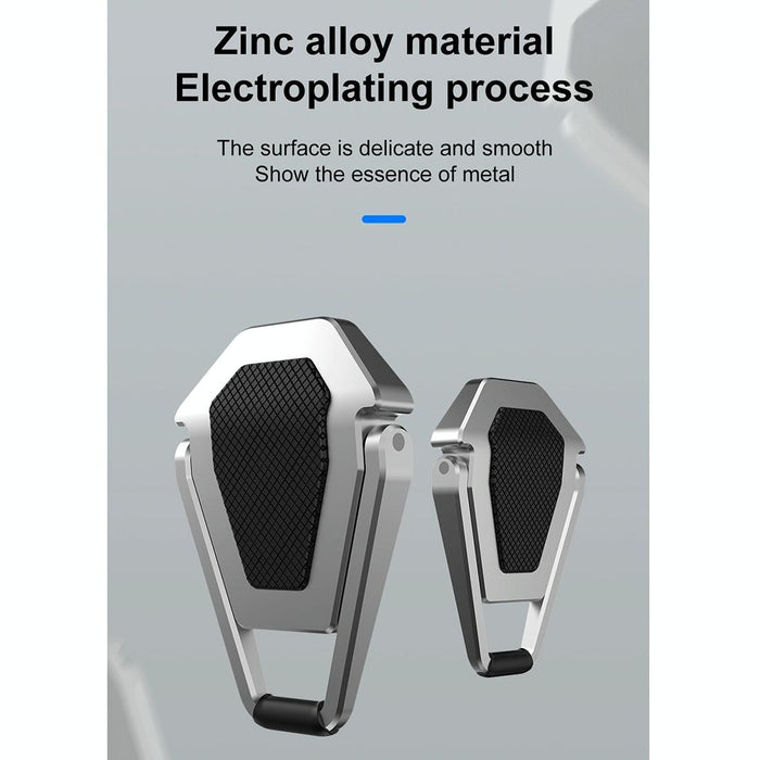 2 Pcs Bj01 Universal Stickable Shield Shape Laptop Foldable Stand Silver