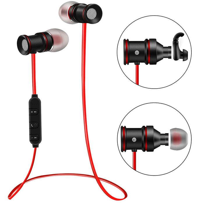 Bth-828 Magnetic In-Ear Sport Wireless Bluetooth V4.1 Stereo Waterproof Earbuds Earphone With Mic