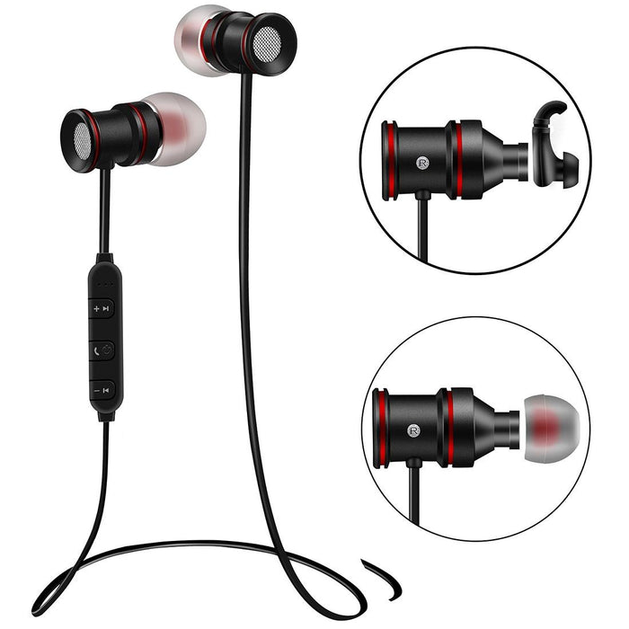 Bth-828 Magnetic In-Ear Sport Wireless Bluetooth V4.1 Stereo Waterproof Earbuds Earphone With Mic