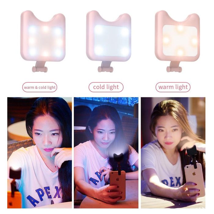 Apl-Fl01 Universal Phone Camera Lens Selfie Led Fill Light With Clip For Iphone Samsung Huawei Xiaomi Htc And Other Smartphones Black