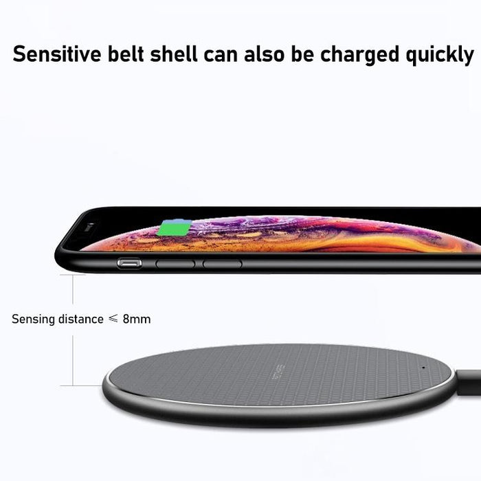 15W Round Desktop Wireless Charger + Type C Cable