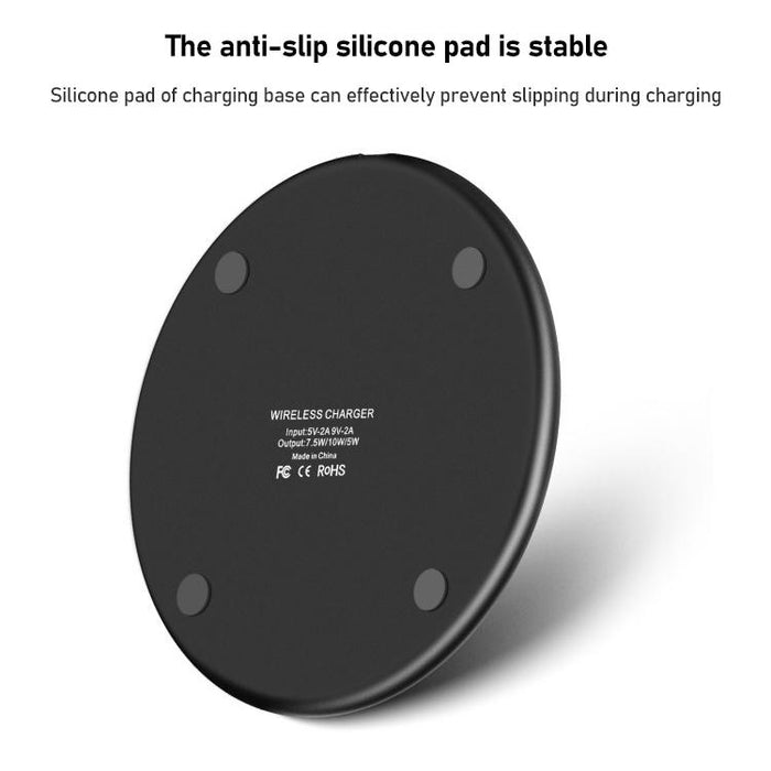 15W Round Desktop Wireless Charger + Type C Cable