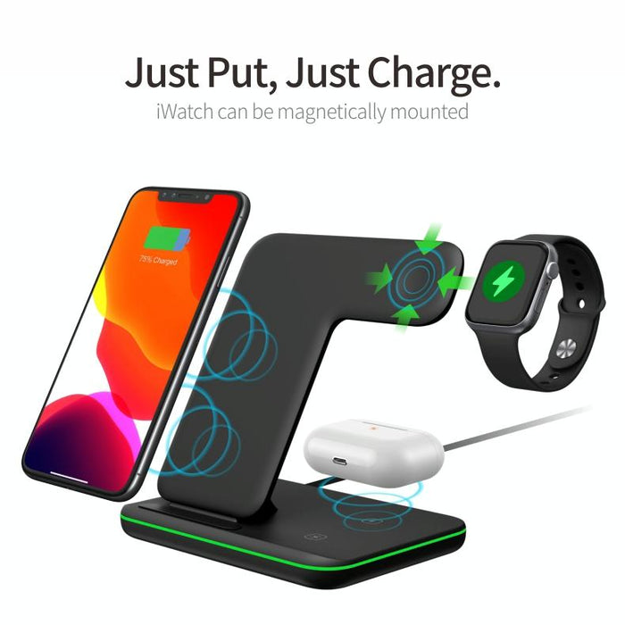 3 In 1 Magnetic Wireless Charger With Touch Ring Light