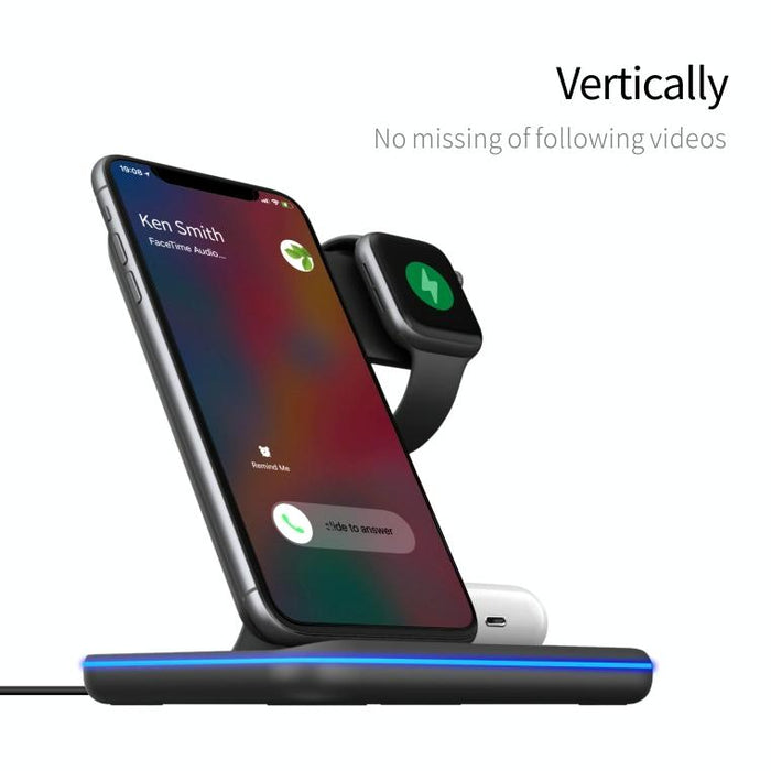3 In 1 Magnetic Wireless Charger With Touch Ring Light