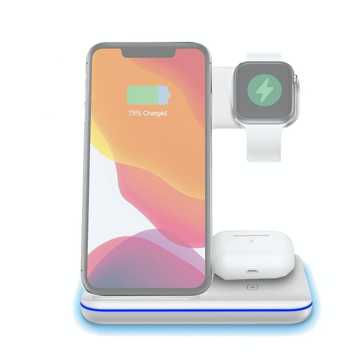 3 In 1 Magnetic Wireless Charger With Touch Ring Light