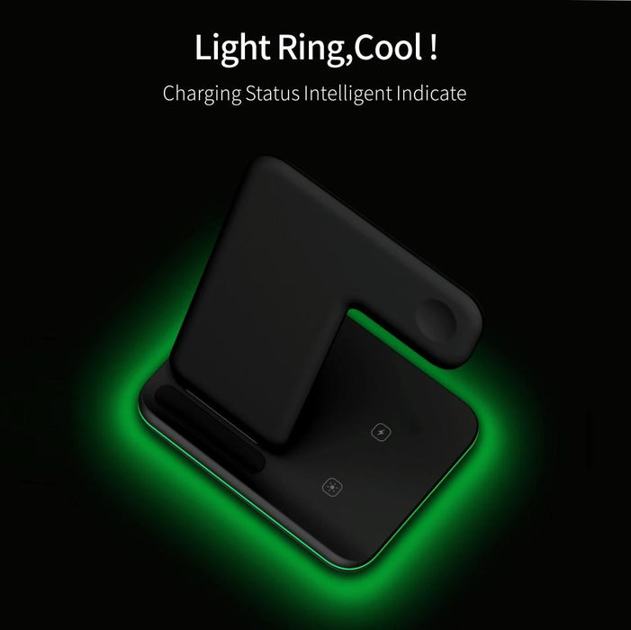 3 In 1 Magnetic Wireless Charger With Touch Ring Light