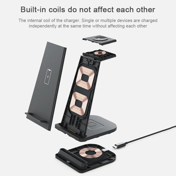 3 In 1 Foldable Charging Stand For Iphones Apple Watch And Airpods