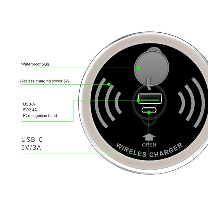 Wireless Charger With Pd+Usb Interface 1.2M Cable