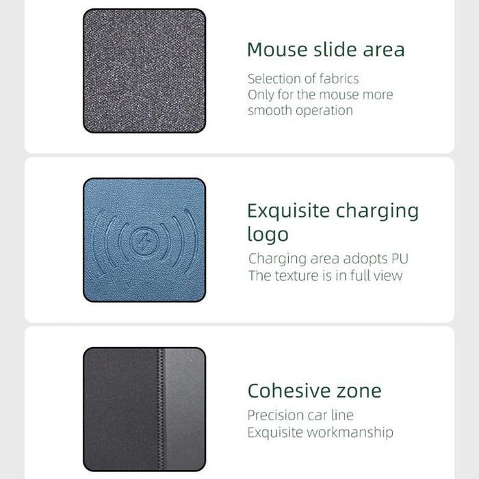 10W Qi Wireless Charger Mouse Pad 26.2 X 19.8 X 0.65Cm