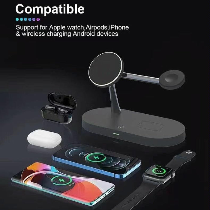 15W 5 In 1 Magnetic Wireless Charger For Iphone 12 & Apple Watch & Airpods