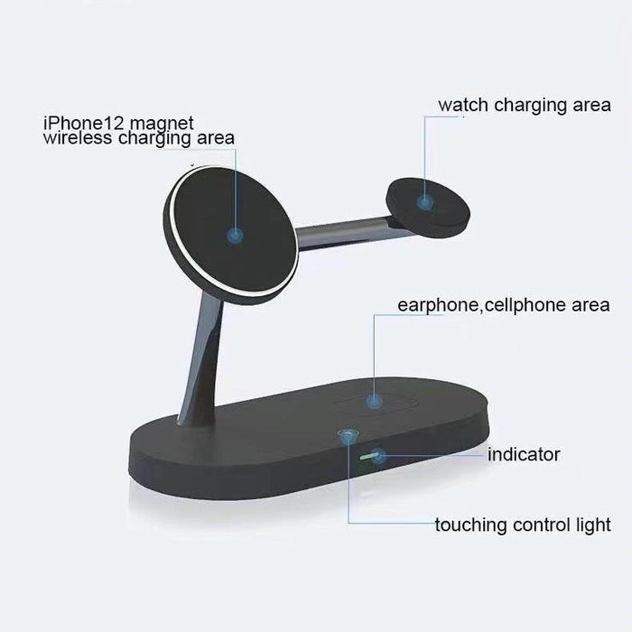 15W 5 In 1 Magnetic Wireless Charger For Iphone 12 & Apple Watch & Airpods