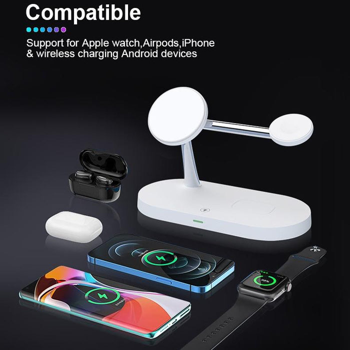 15W 5 In 1 Magnetic Wireless Charger For Iphone 12 & Apple Watch & Airpods